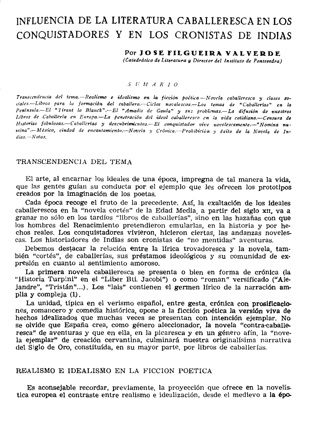 Influencia De La Literatura Caballeresca En Los Conquistadores Y En Los Cronistas De Indias