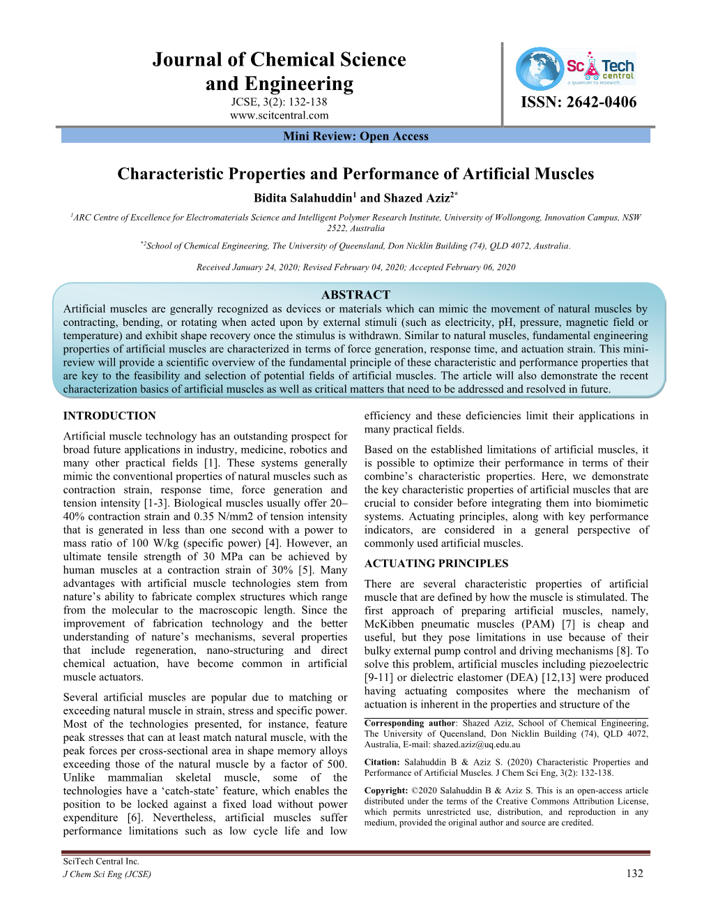 Characteristic Properties and Performance Of