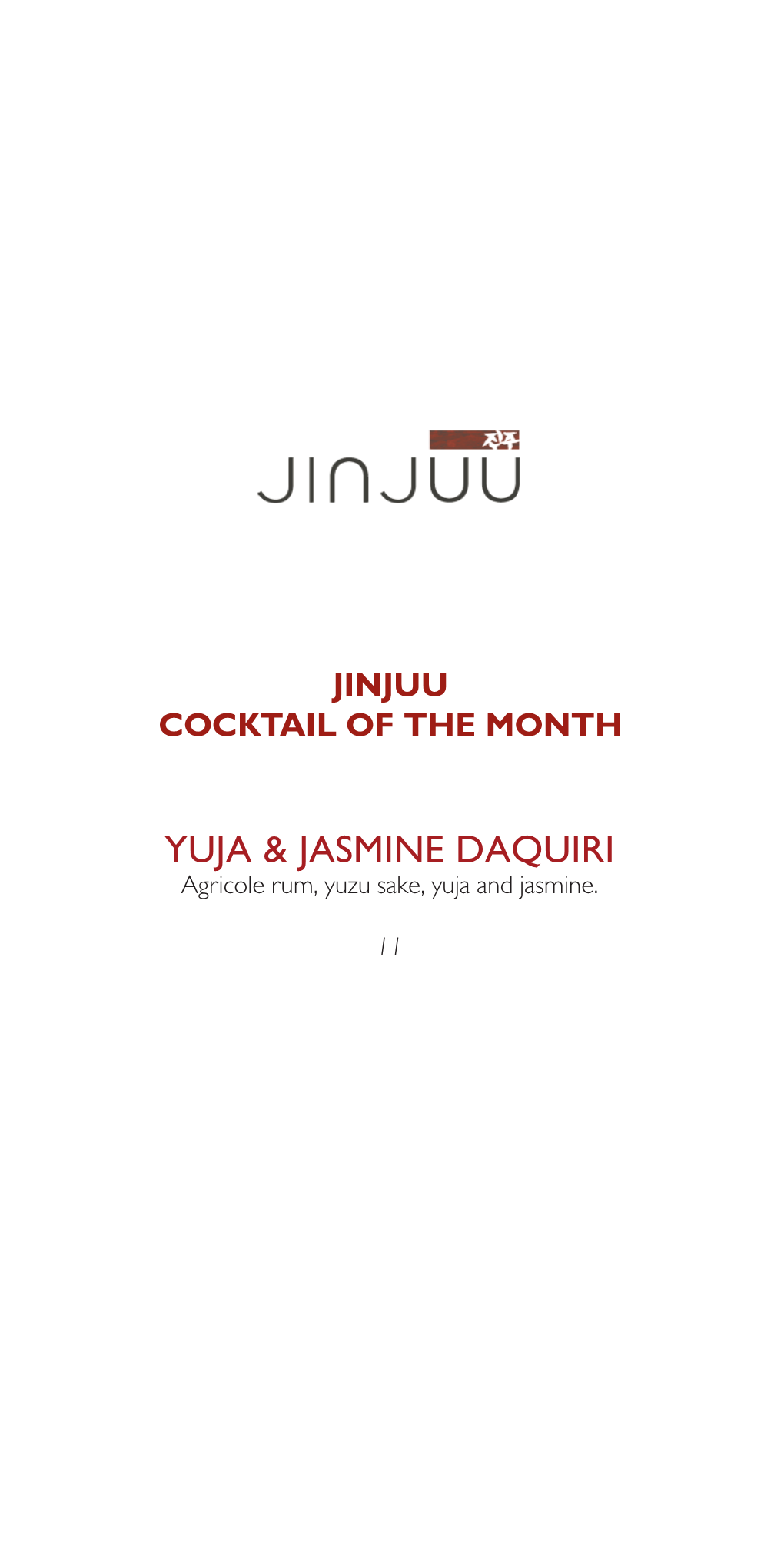 Jinjuu Drinks