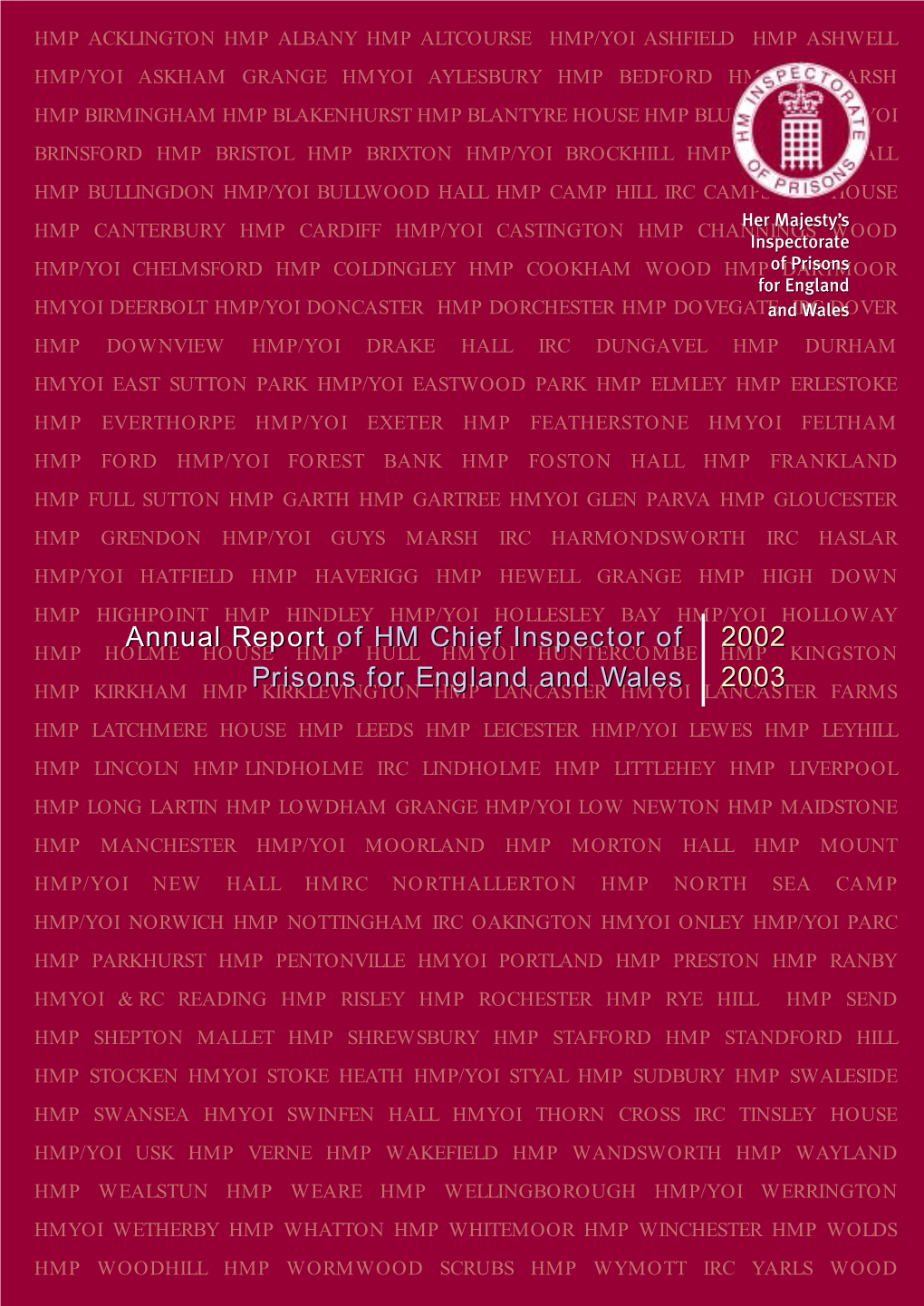 Annual Report of HM Chief Inspector Of