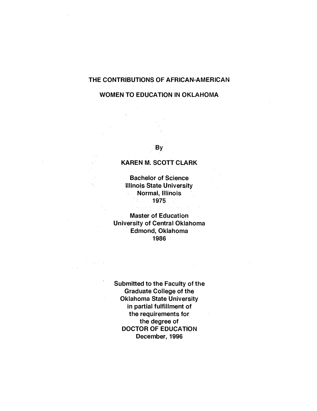 The Contributions of African-American Women to Education in Oklahoma ·