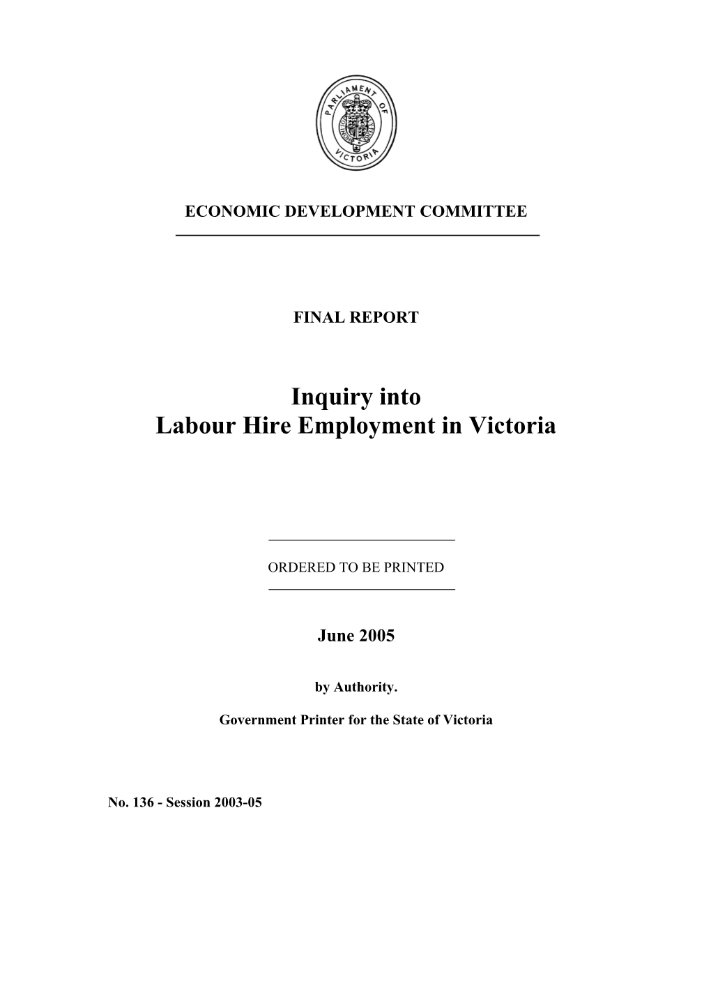 Economic Development Committee Final Report