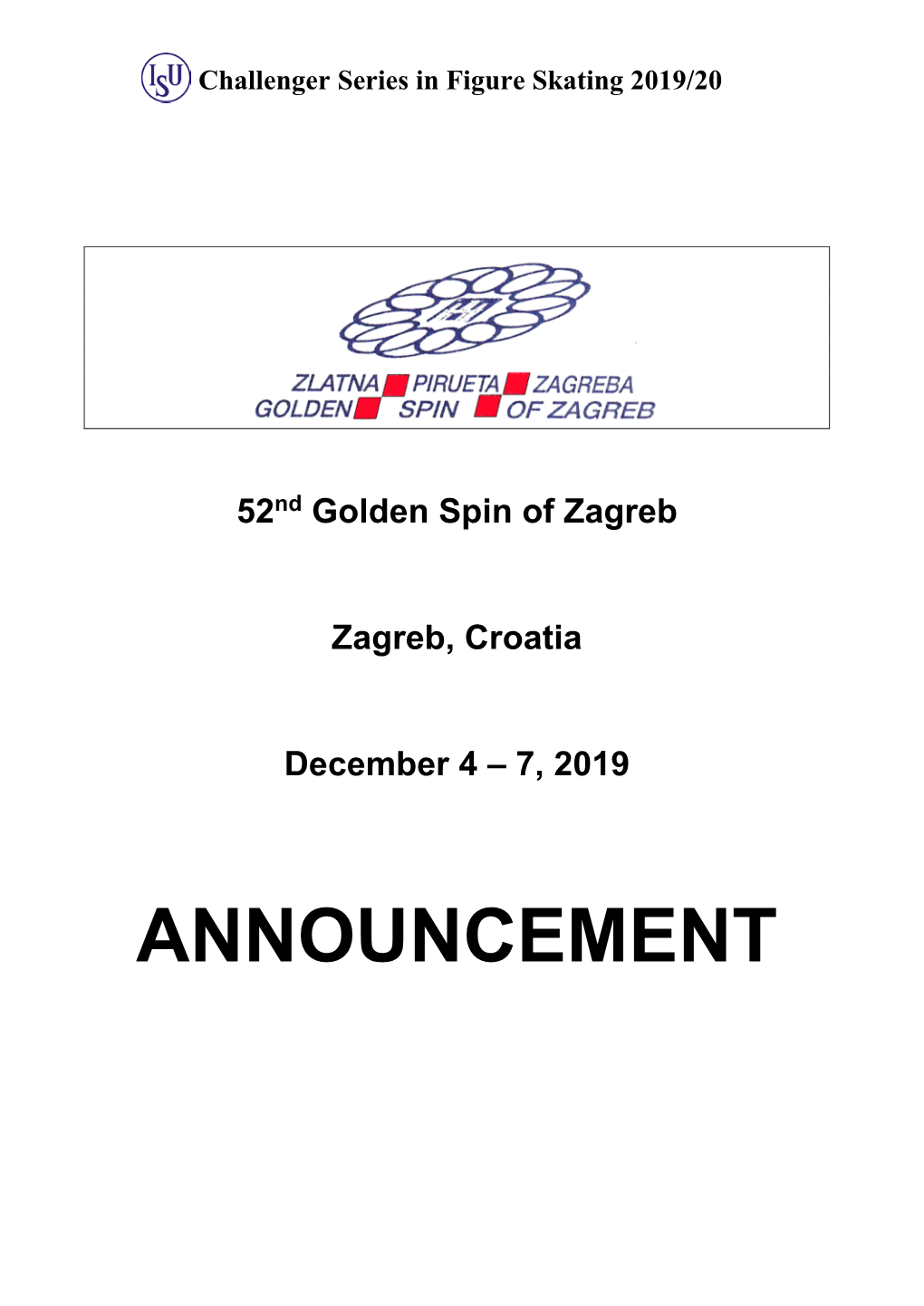 52Nd Golden Spin of Zagreb