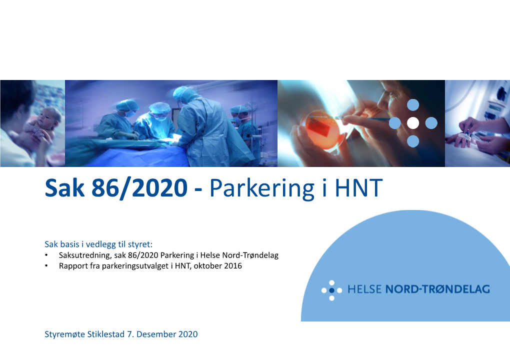 Sak 86/2020 - Parkering I HNT