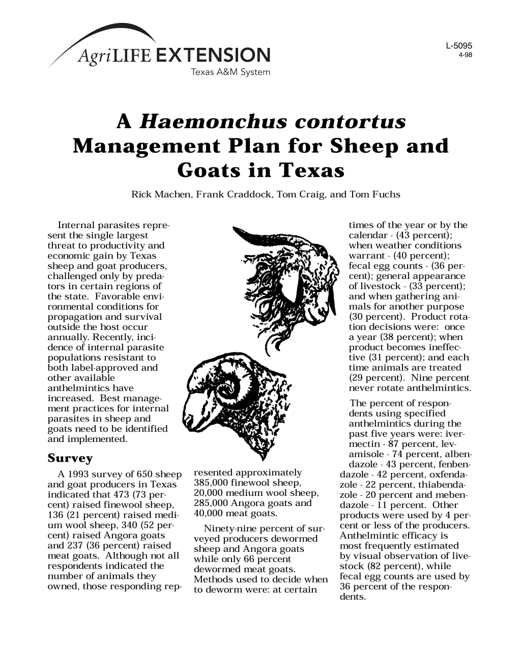 A Haemonchus Contortus Management Plan for Sheep And