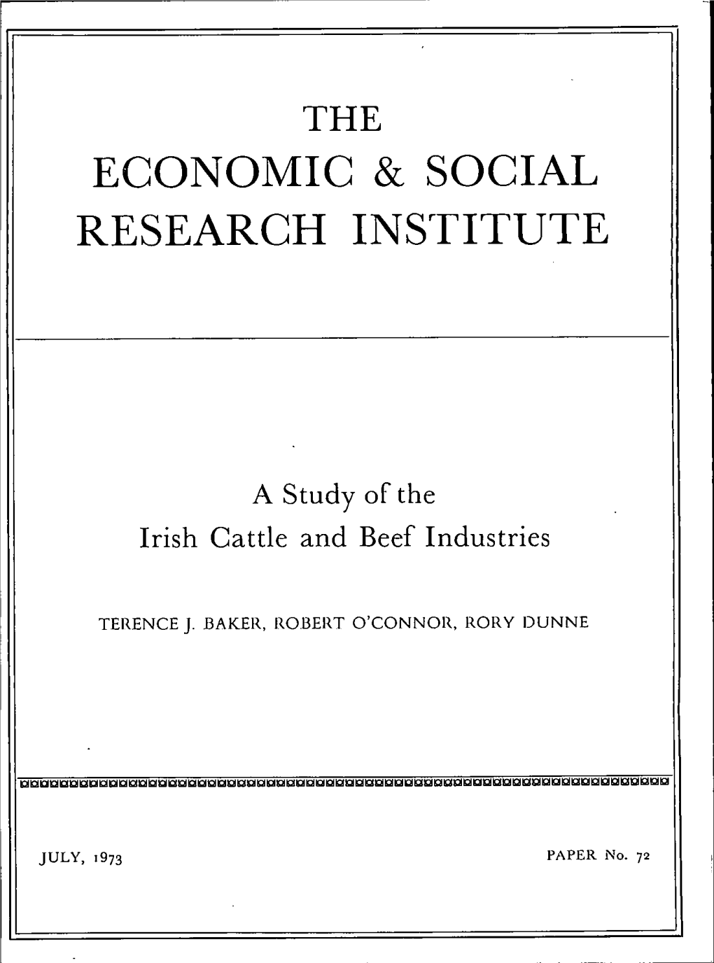 A Study of the Irish Cattle and Beef Industries