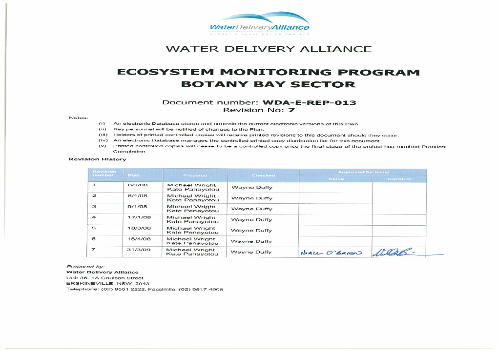 Ecosystem Monitoring Program, Botany