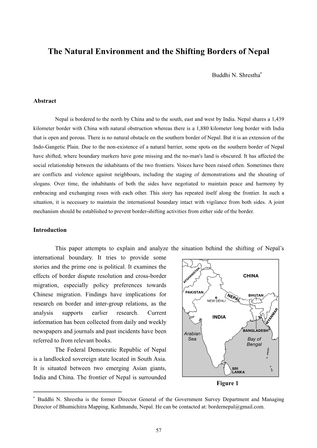 The Natural Environment and the Shifting Borders of Nepal