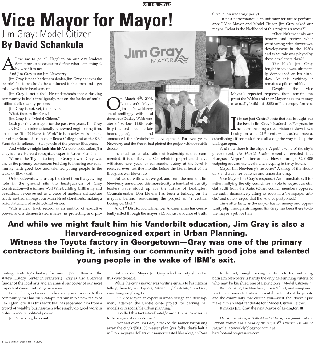 Vice Mayor for Mayor!