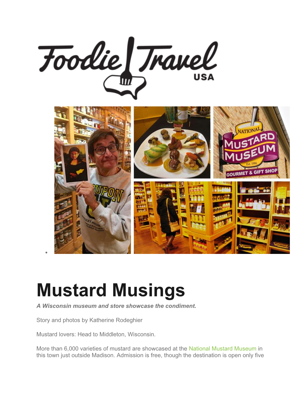 Mustard Musings a Wisconsin Museum and Store Showcase the Condiment