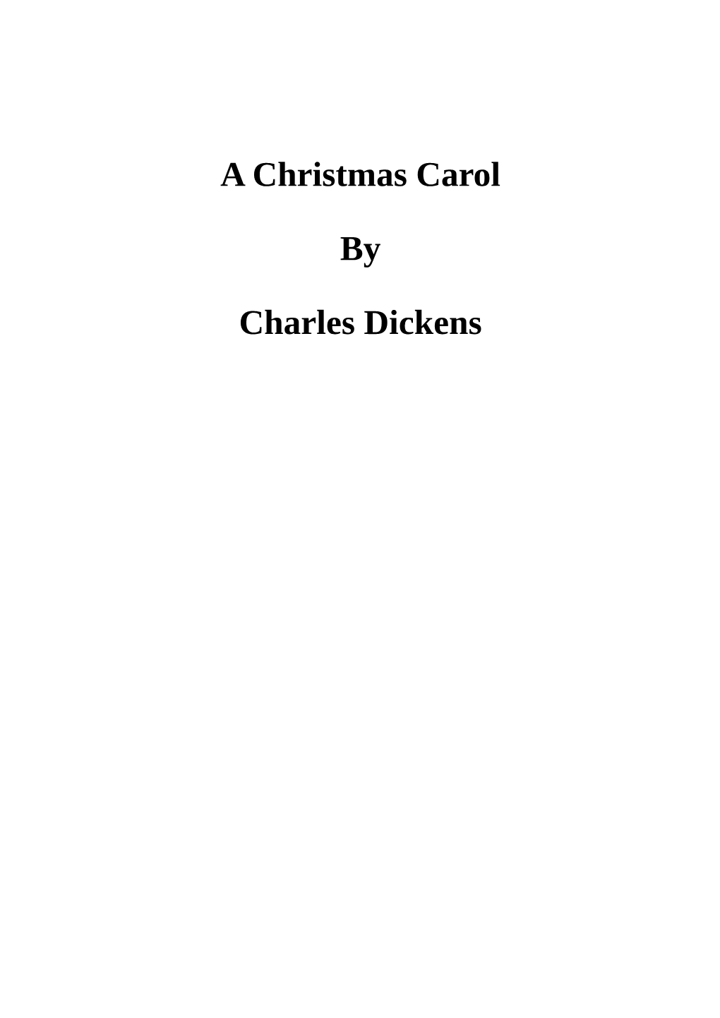 A Christmas Carol