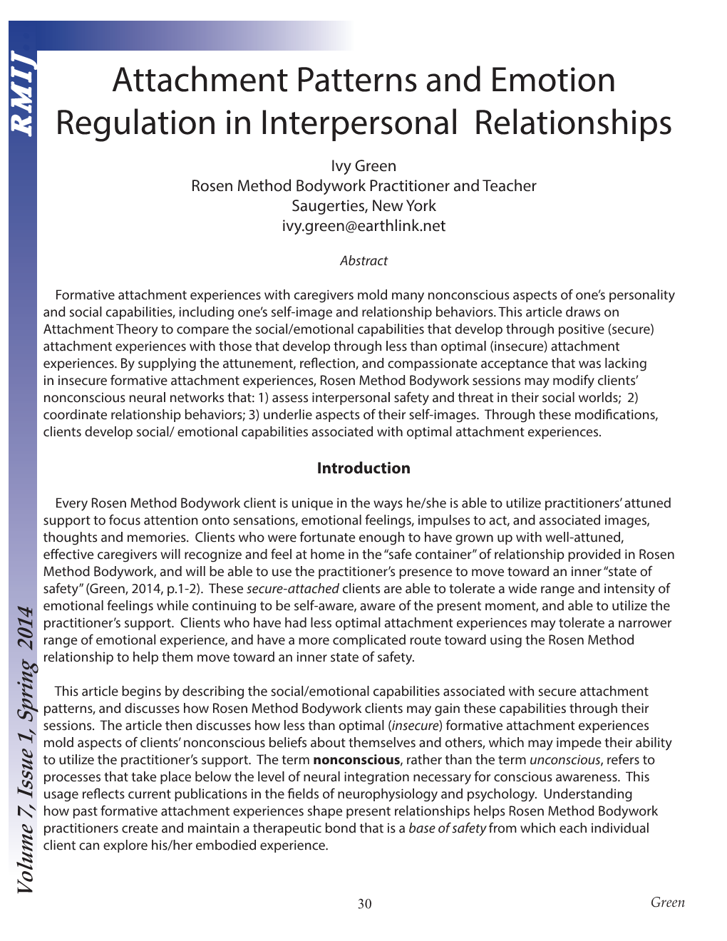 Attachment Patterns and Emotion Regulation in Interpersonal