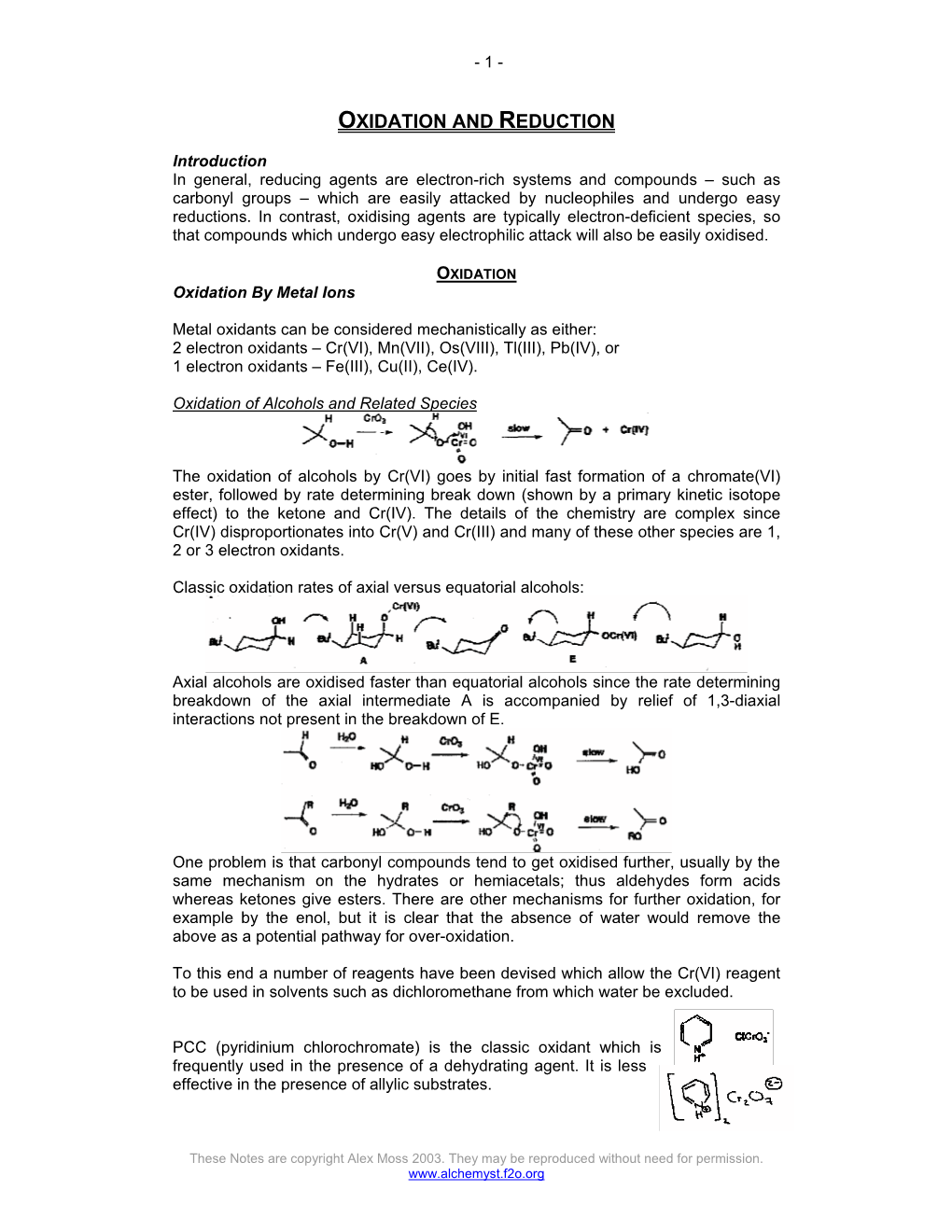 Oxidation and Reduction