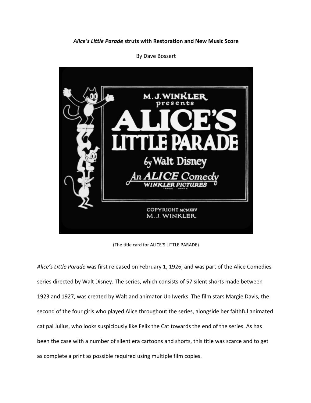 Alice's Little Parade