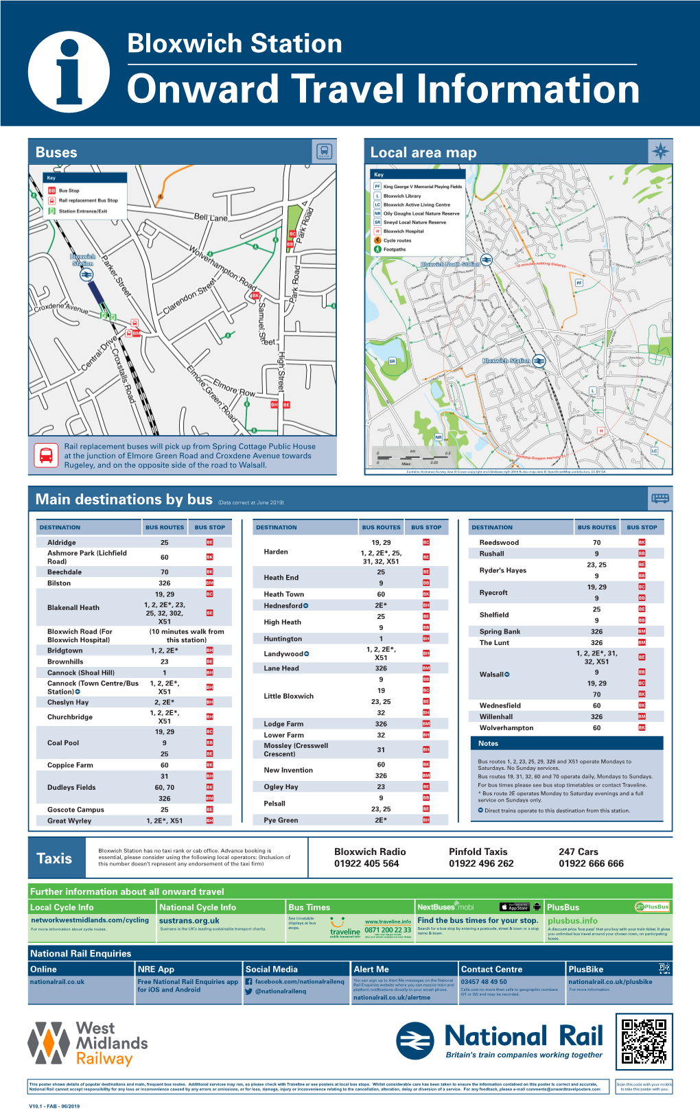 Bloxwich Station I Onward Travel Information Buses Local Area Map