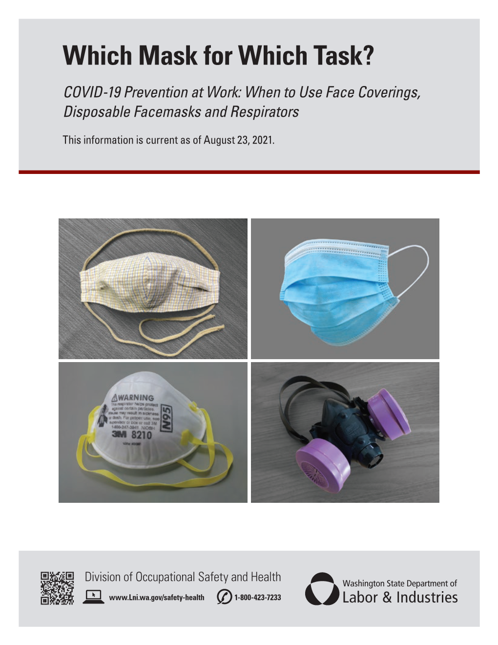 Which Mask for Which Task? COVID-19 Prevention at Work: When to Use Face Coverings, Disposable Facemasks and Respirators