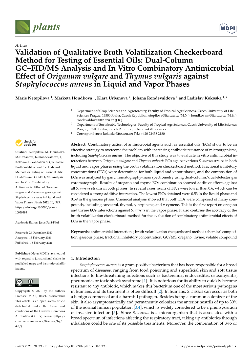 Validation of Qualitative Broth Volatilization Checkerboard