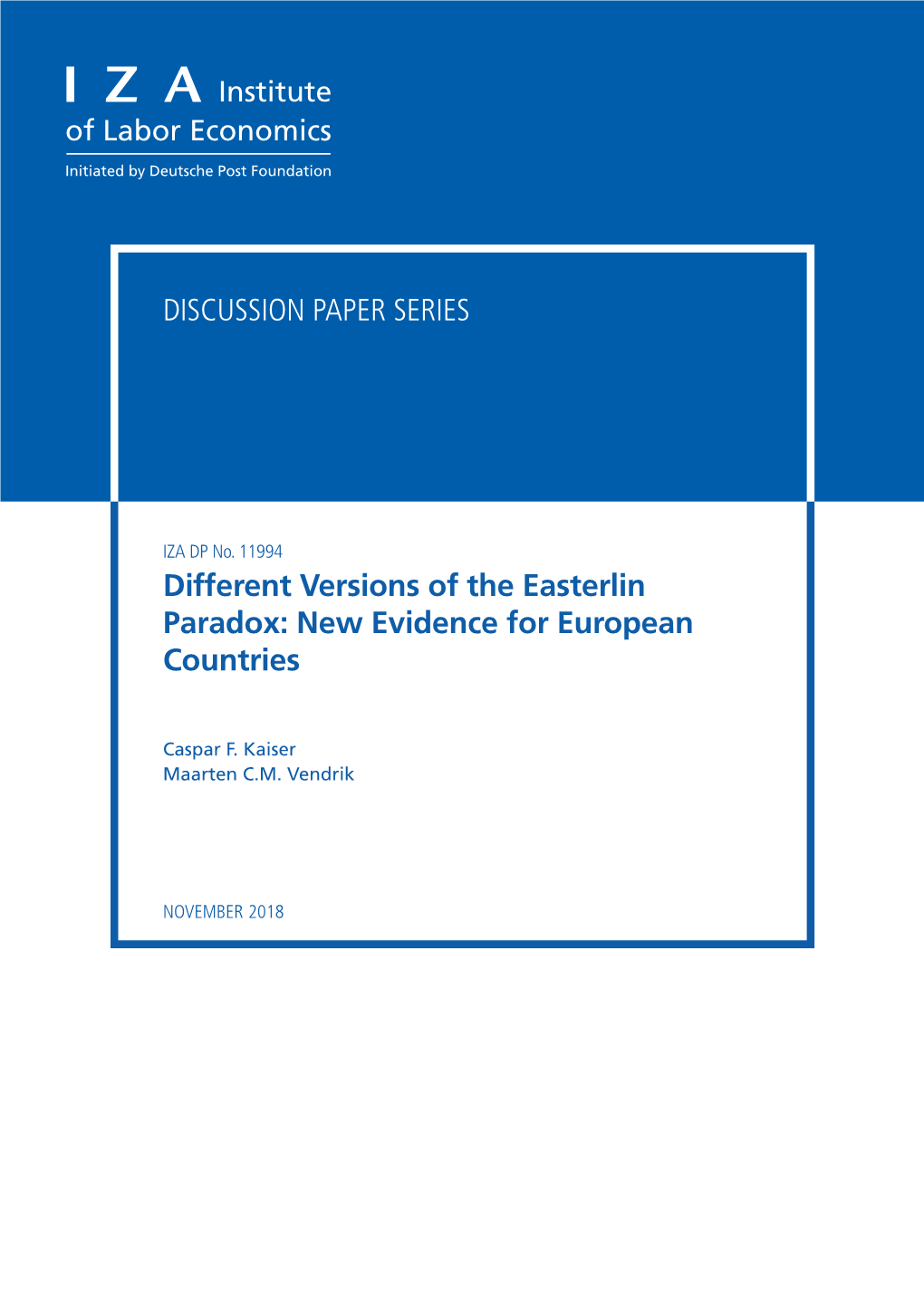 Different Versions of the Easterlin Paradox: New Evidence for European Countries