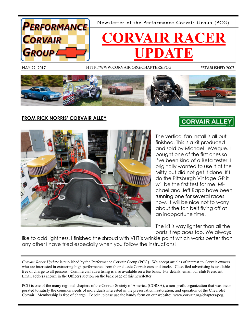 Corvair Racer Update