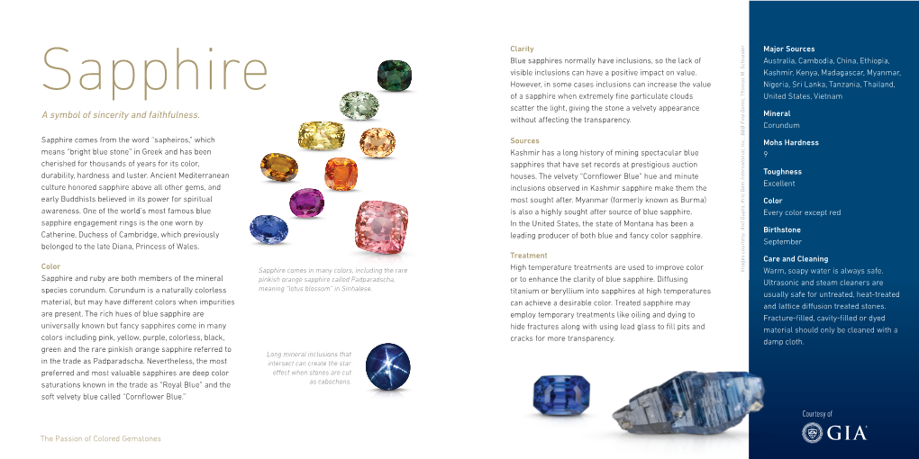 Sapphires Normally Have Inclusions, So the Lack of Australia, Cambodia, China, Ethiopia, Visible Inclusions Can Have a Positive Impact on Value