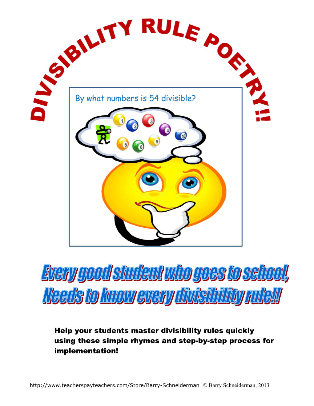 Divisibility Rule Poetry”, Which We Recite and Apply Daily During a Short but Intensive Divisibility Rule Unit to Help Ensure the Rules Are Memorized and Retained