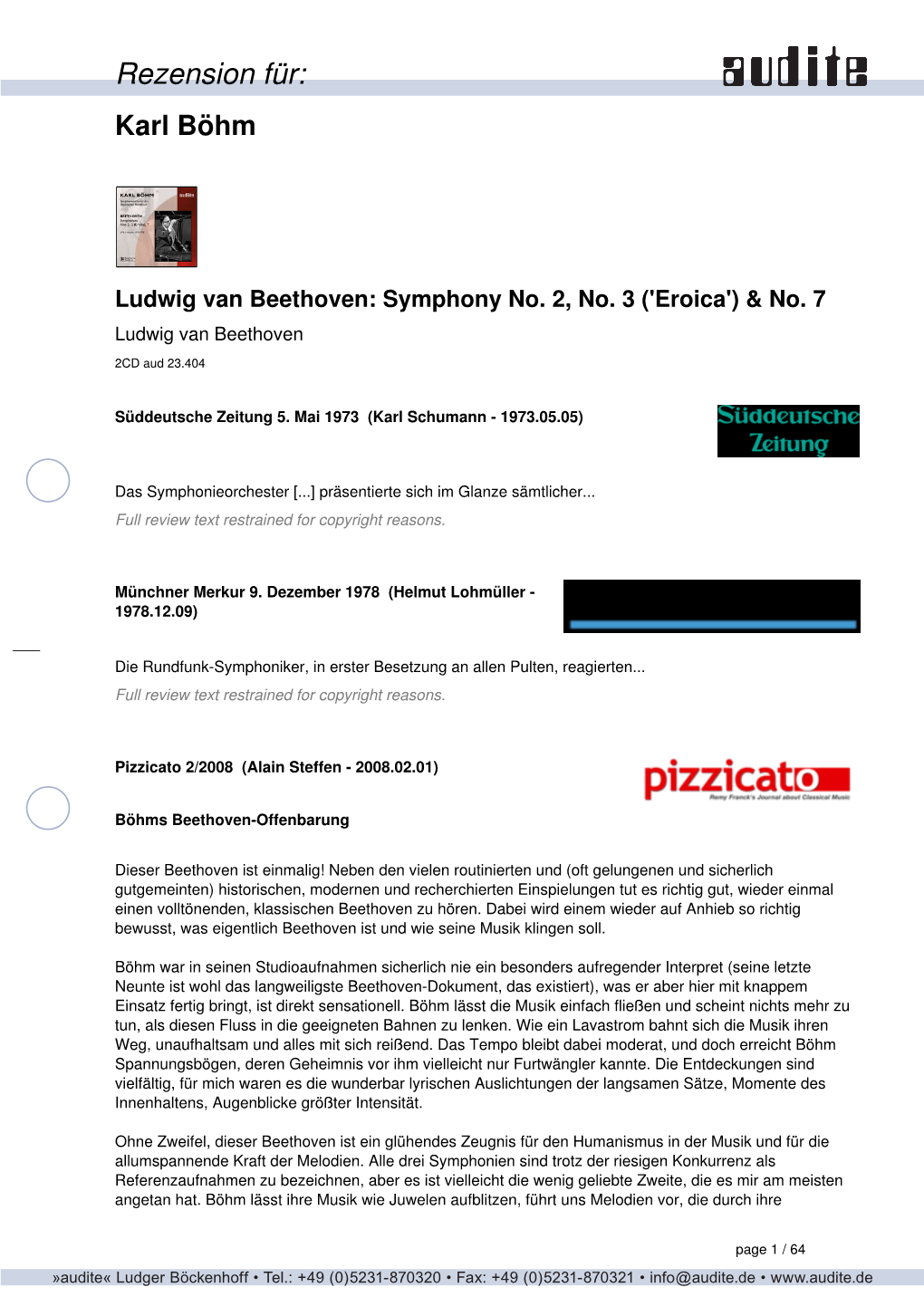 Richard Strauss: Ein Heldenleben & Tod Und Verklärung Richard Strauss