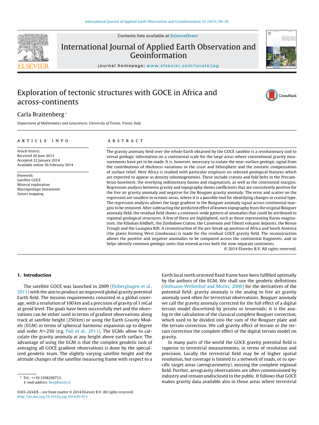 Exploration of Tectonic Structures with GOCE in Africa and Across-Continents