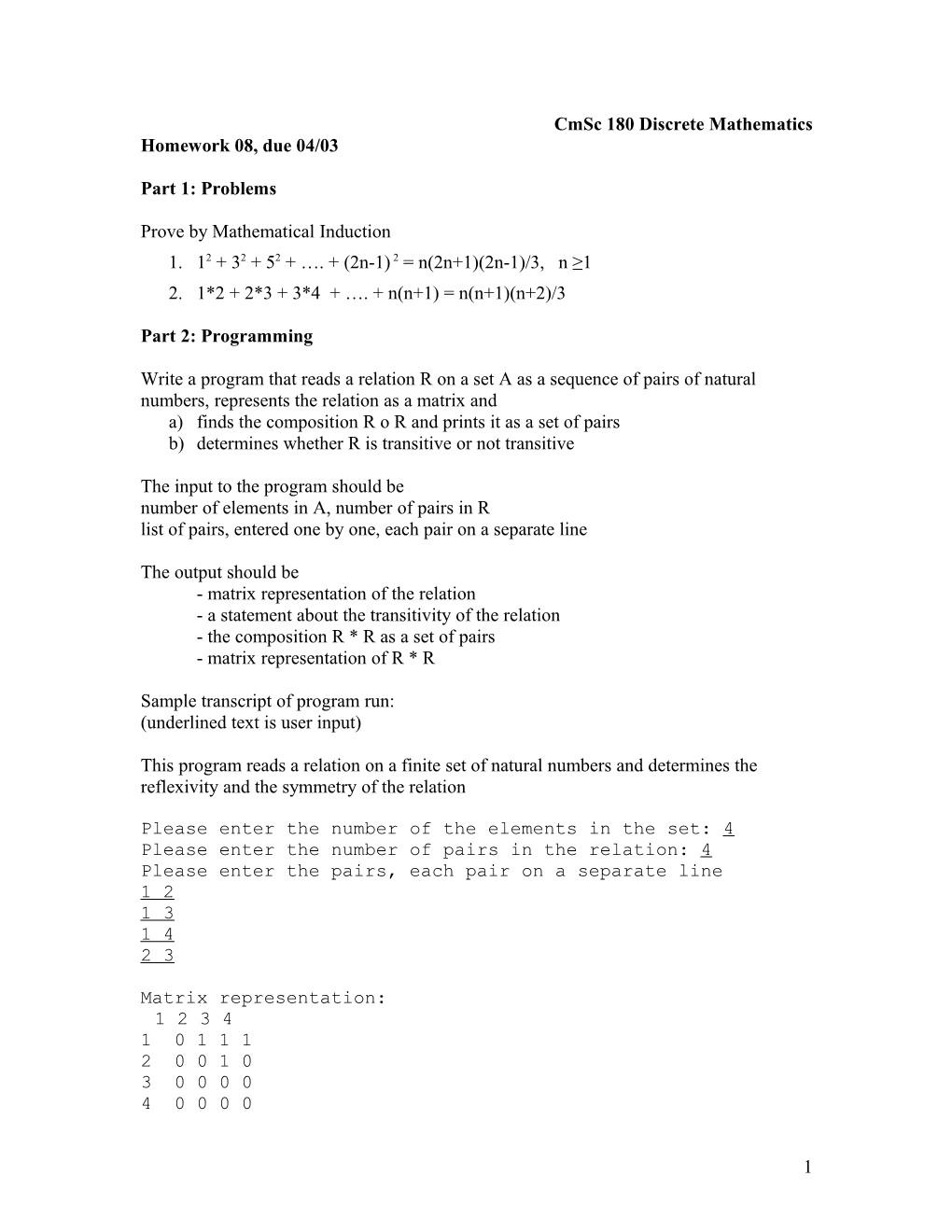 Cmsc 180 Discrete Mathematics