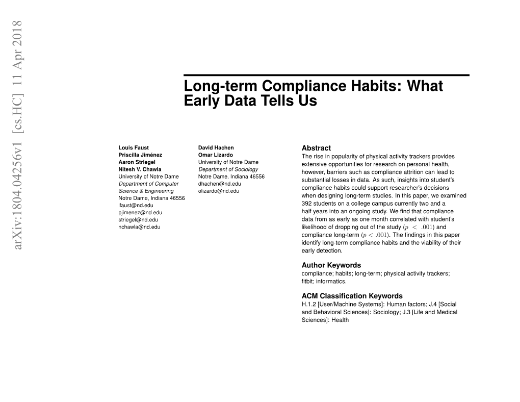 Long-Term Compliance Habits: What Early Data Tells Us