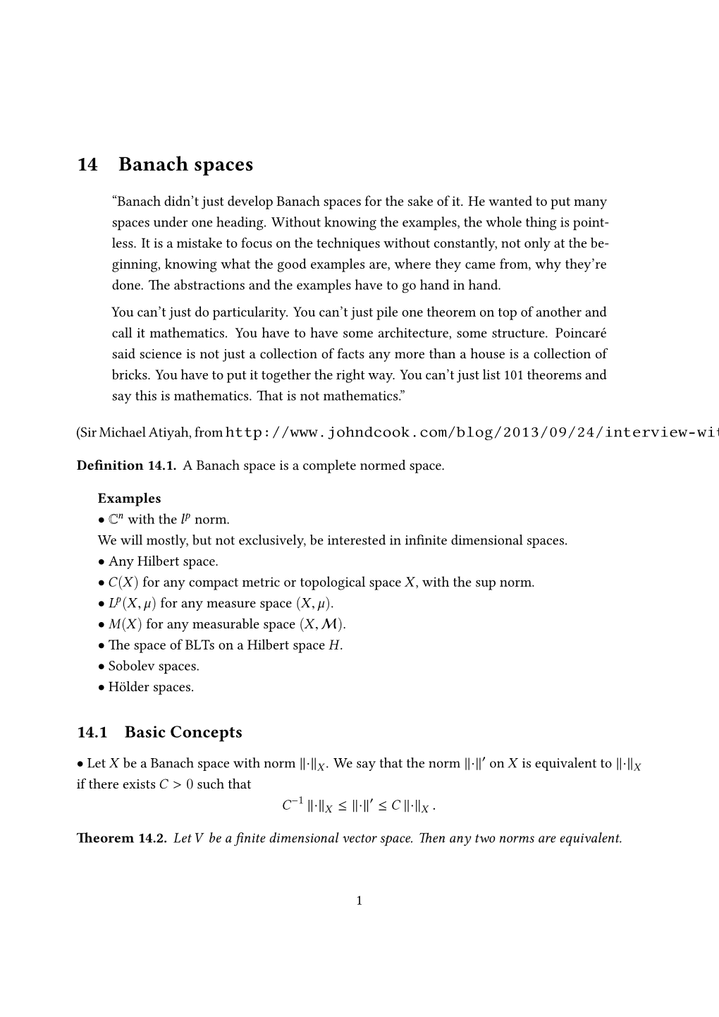 14 Banach Spaces