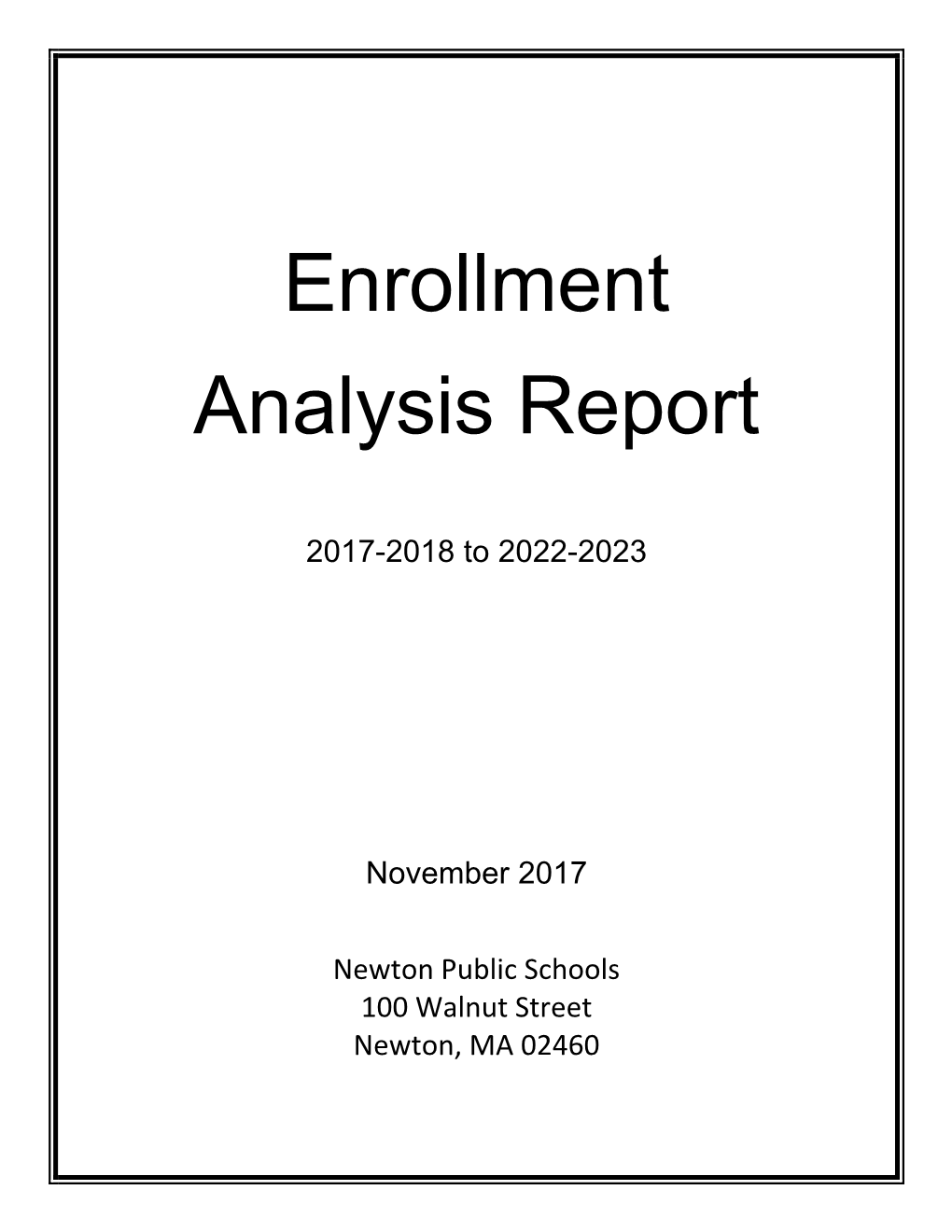 Enrollment Analysis Report