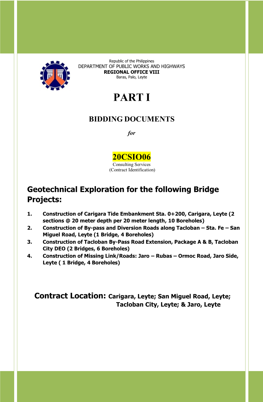 Carigara, Leyte (2 Sections @ 20 Meter Depth Per 20 Meter Length, 10 Boreholes) 2