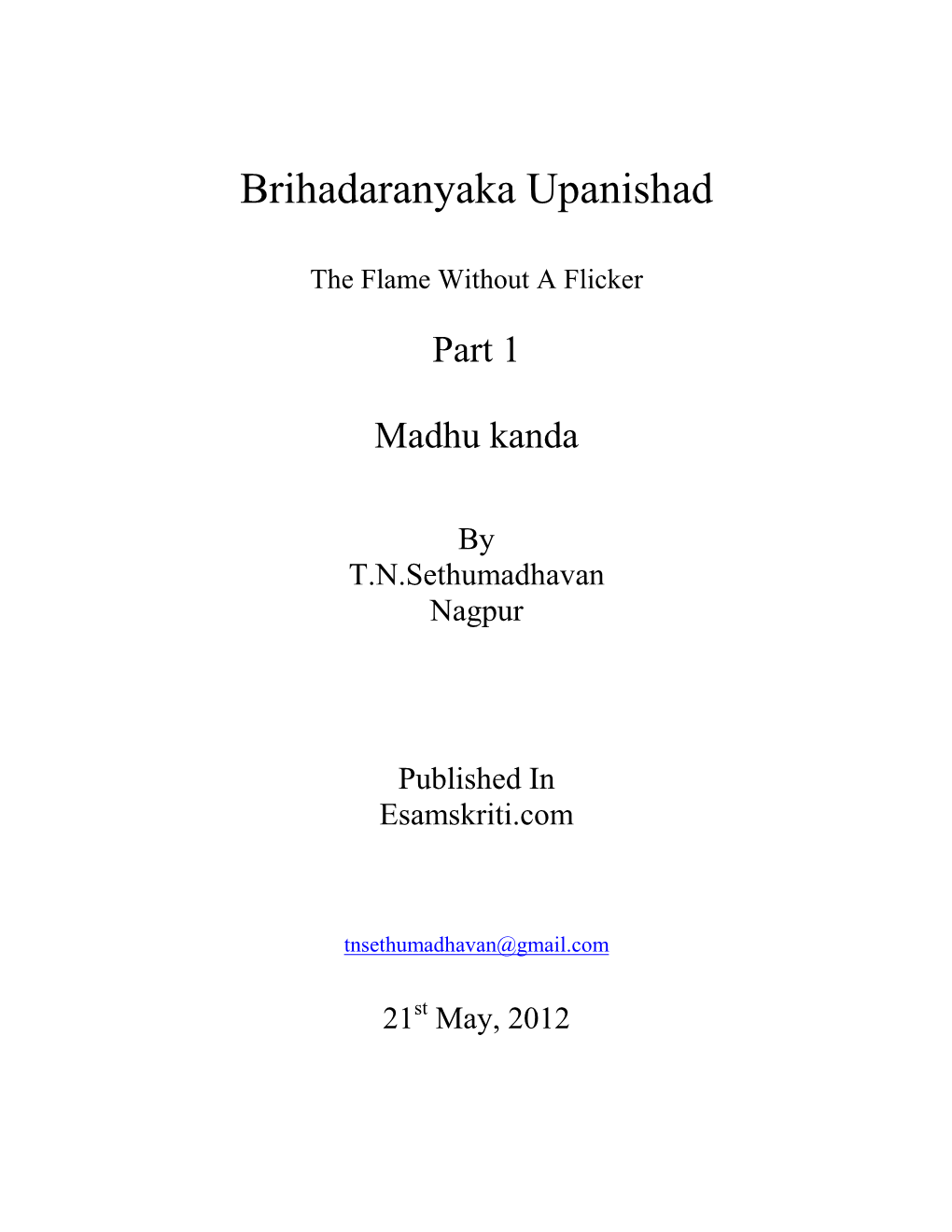 Brihadaranyaka Upanishad