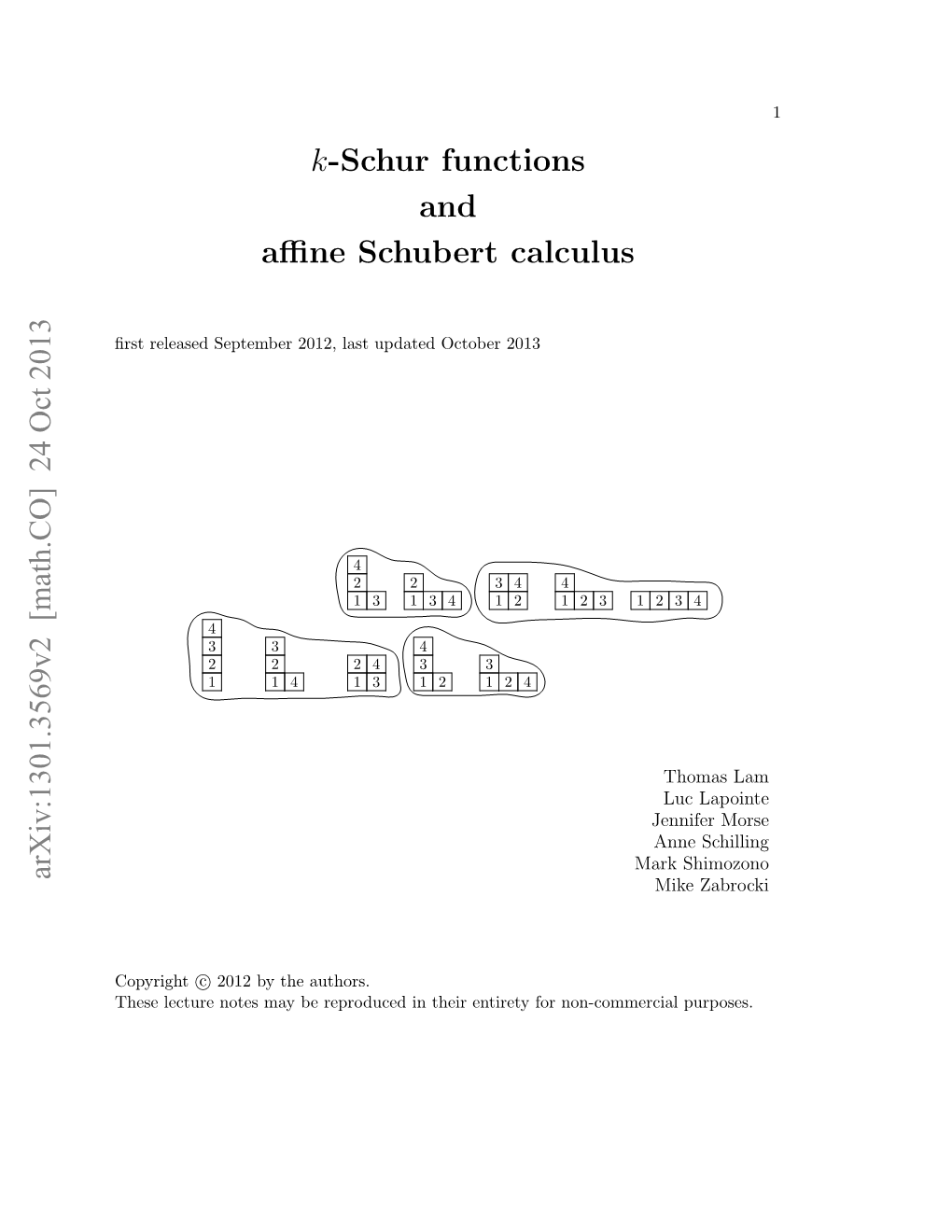 K-Schur Functions and Affine Schubert Calculus Arxiv:1301.3569V2