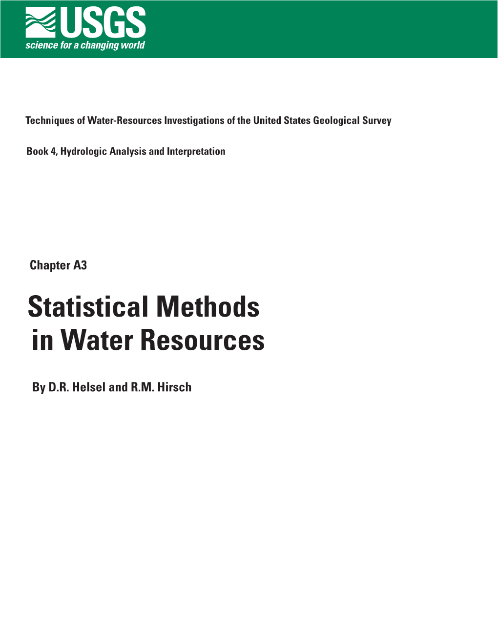 Statistical Methods in Water Resources