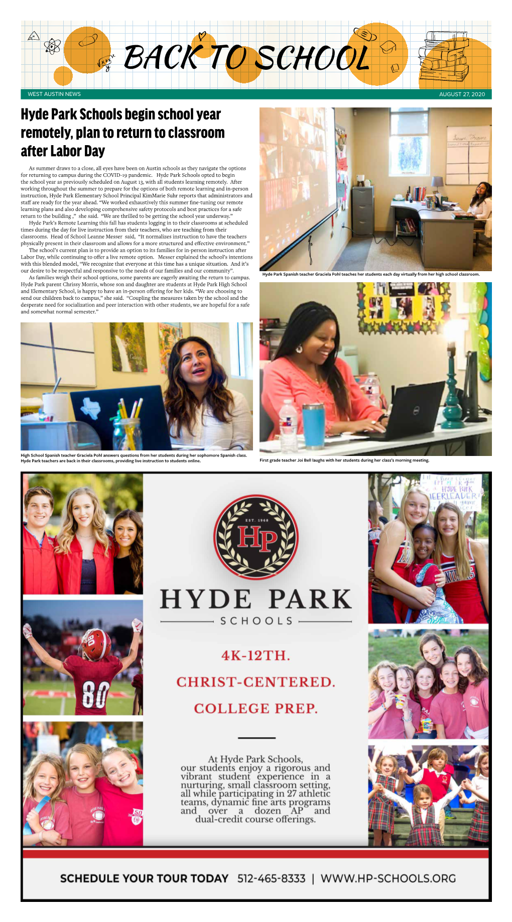 Hyde Park Schools Begin School Year Remotely, Plan to Return to Classroom After Labor Day