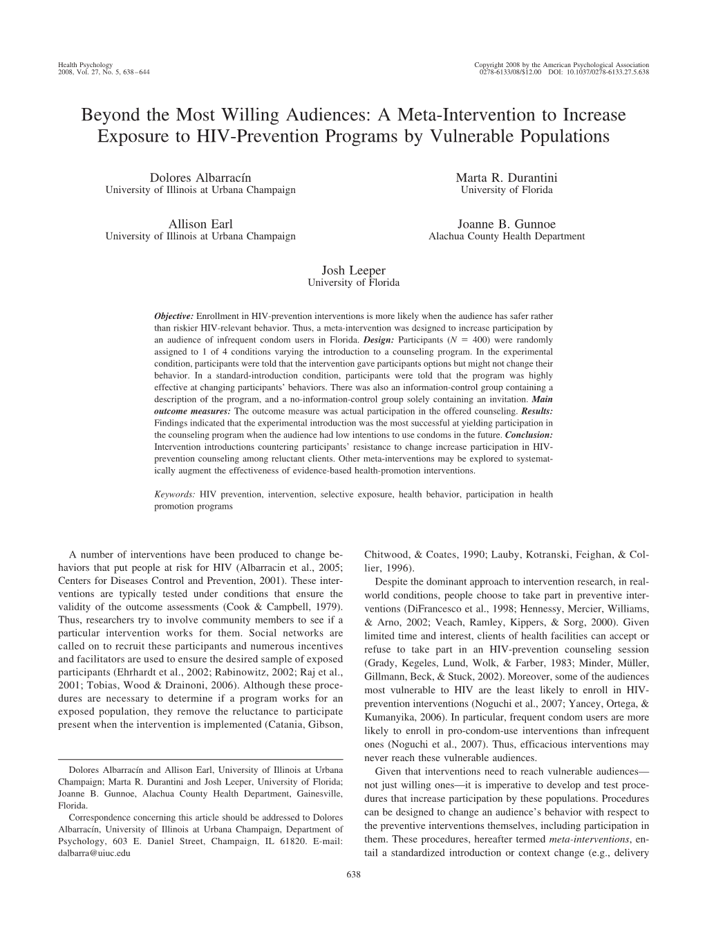 A Meta-Intervention to Increase Exposure to HIV-Prevention Programs by Vulnerable Populations