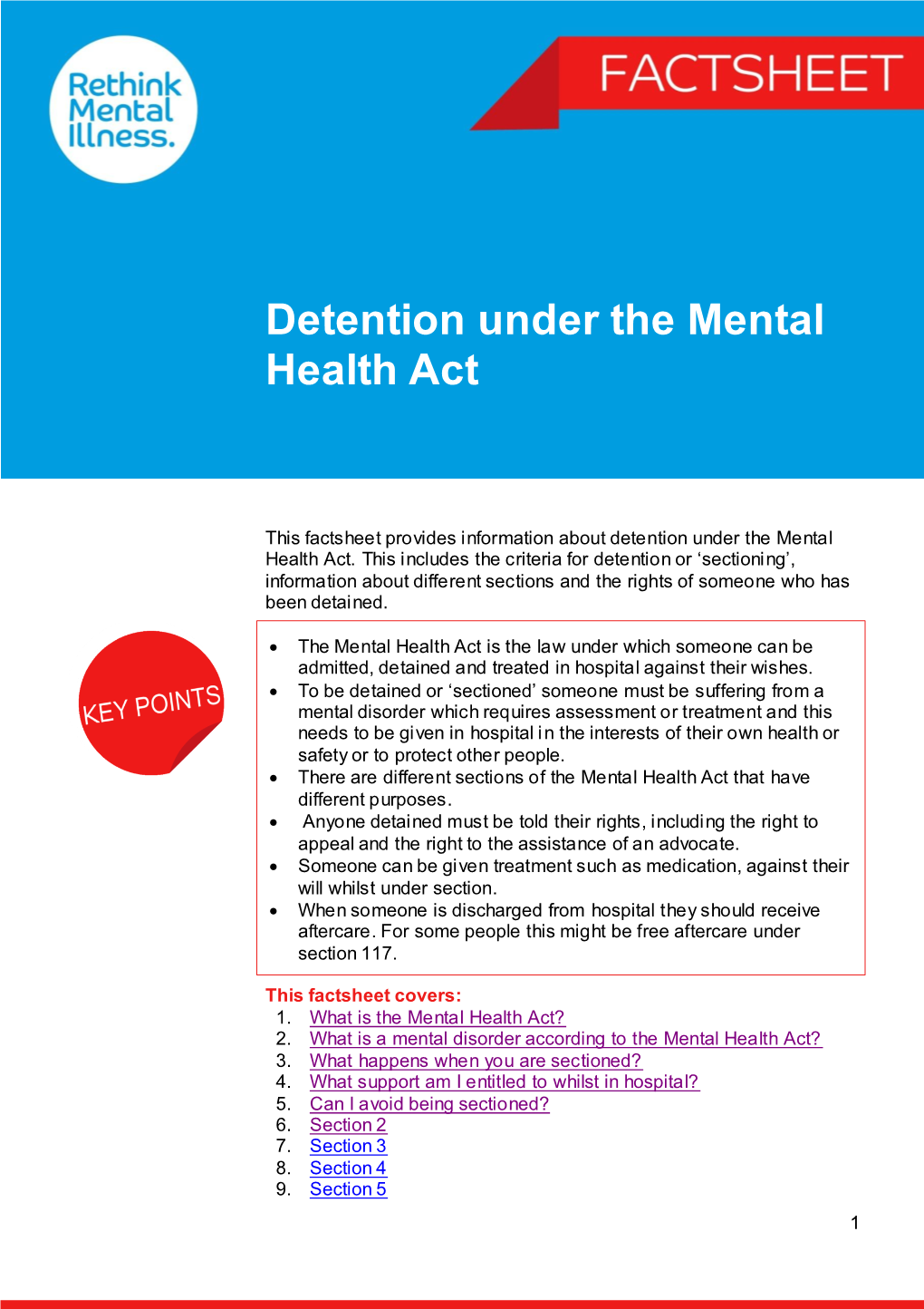 Detention Under the Mental Health Act