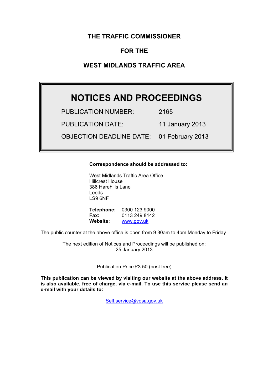 Notices and Proceedings