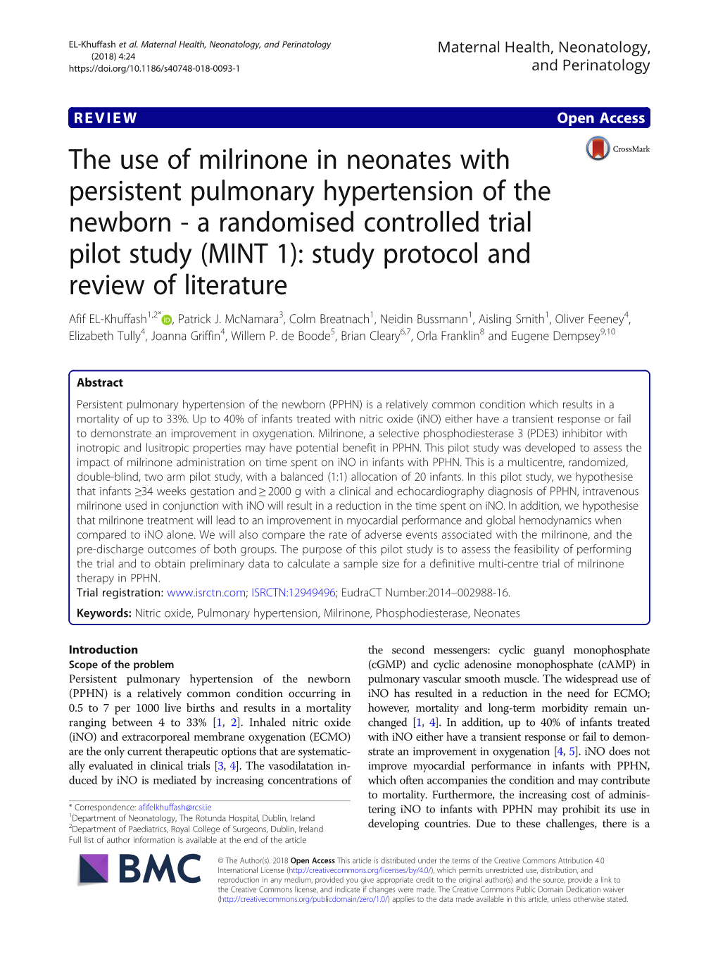 The Use of Milrinone in Neonates with Persistent Pulmonary Hypertension