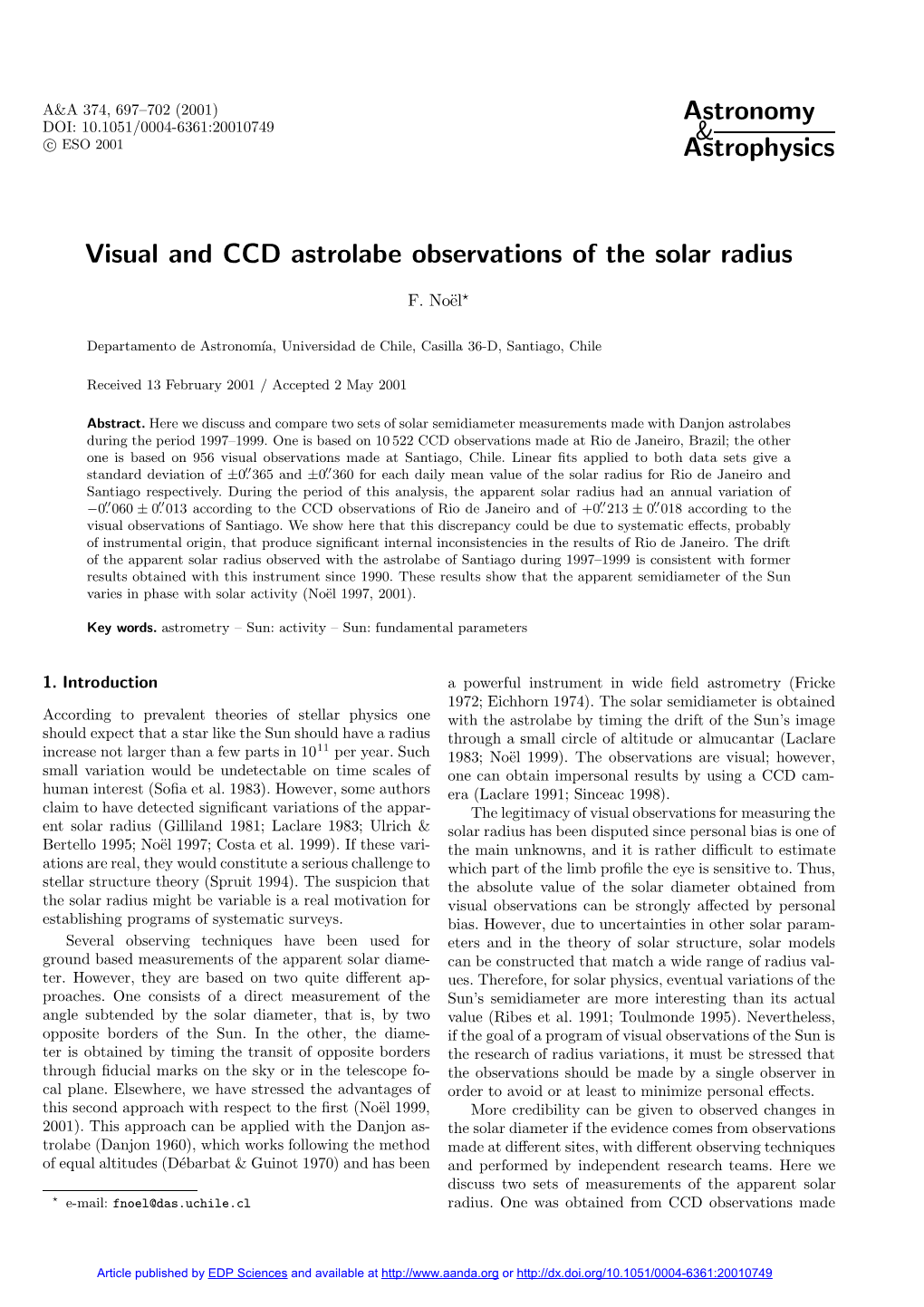 Visual and CCD Astrolabe Observations of the Solar Radius