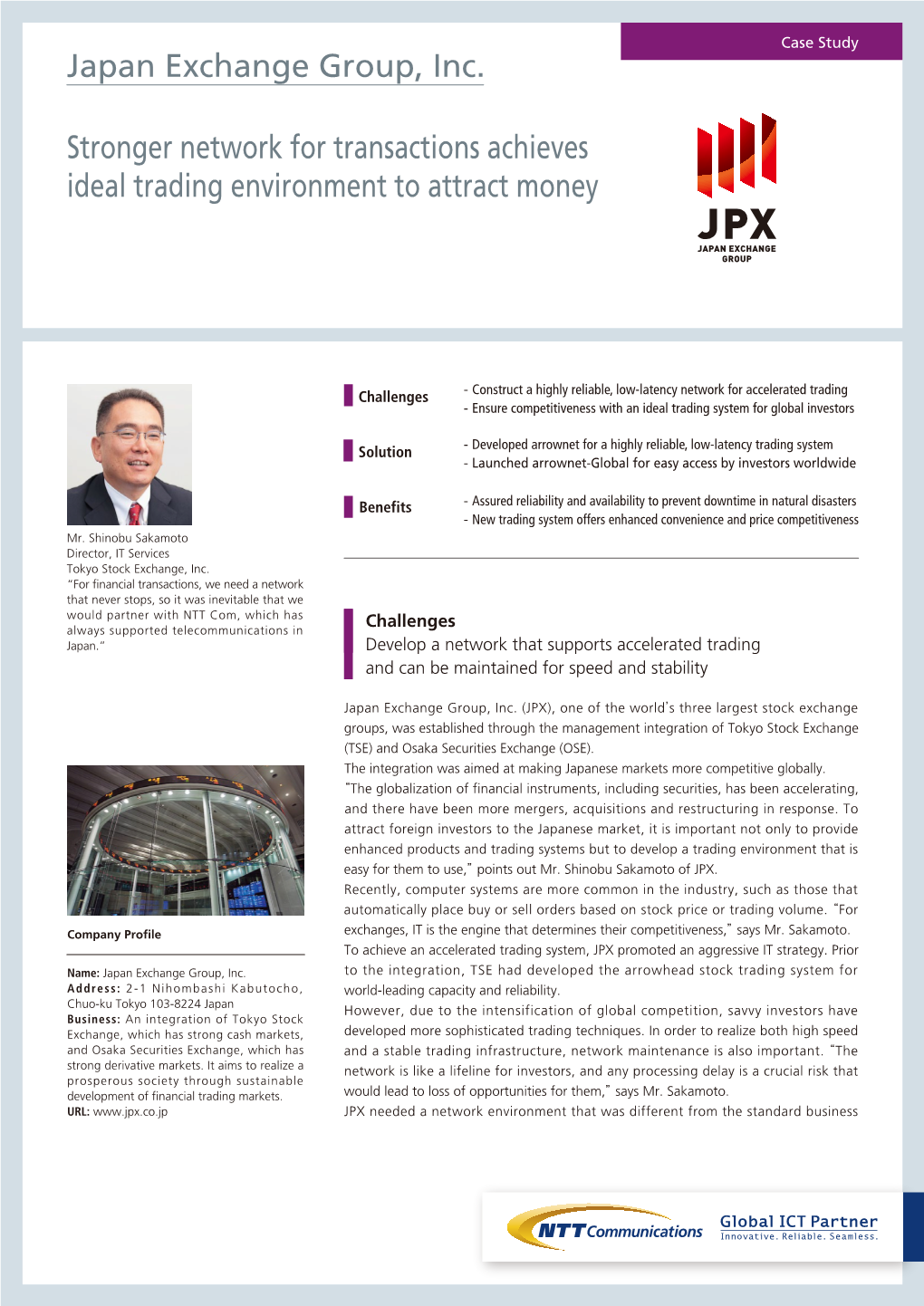 'Japan Exchange Group, Inc.' Case Study Download the PDF for Printing
