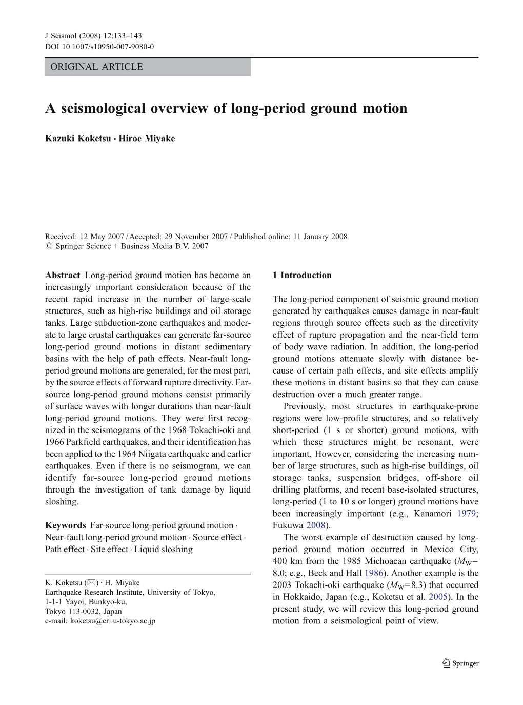 A Seismological Overview of Long-Period Ground Motion