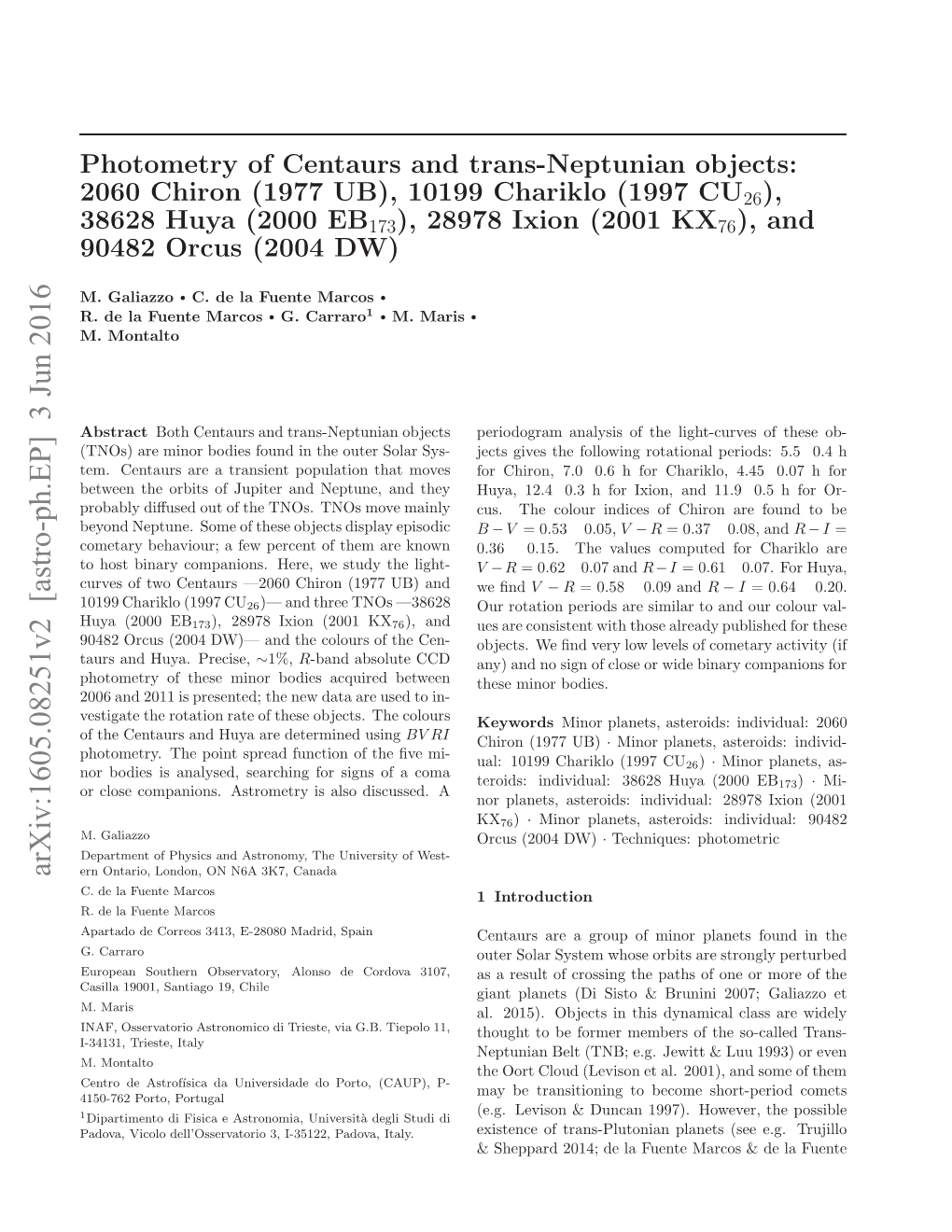 Photometry of Centaurs and Trans-Neptunian Objects