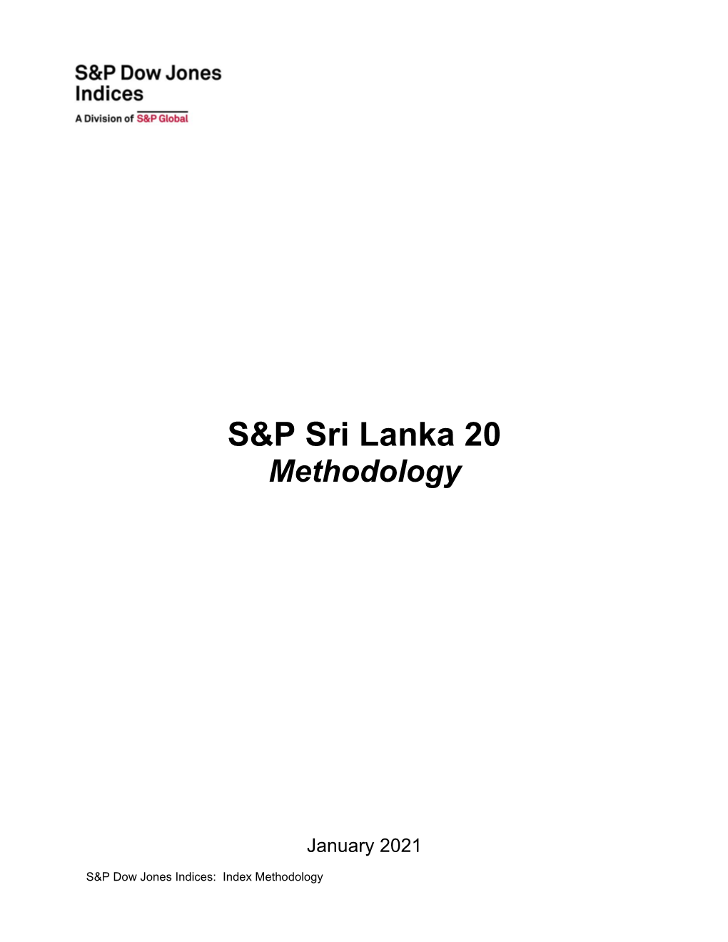 S&P Sri Lanka 20 Methodology