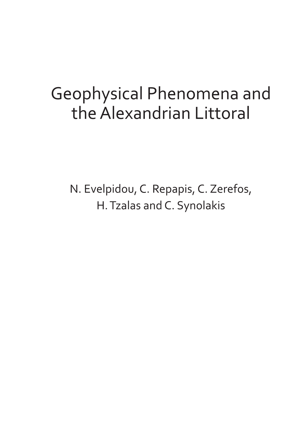 Geophysical Phenomena and the Alexandrian Littoral