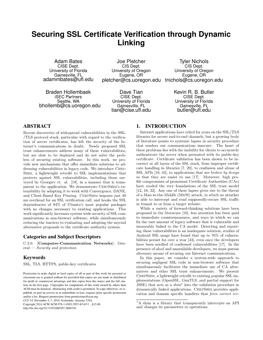 Securing SSL Certificate Verification Through Dynamic Linking