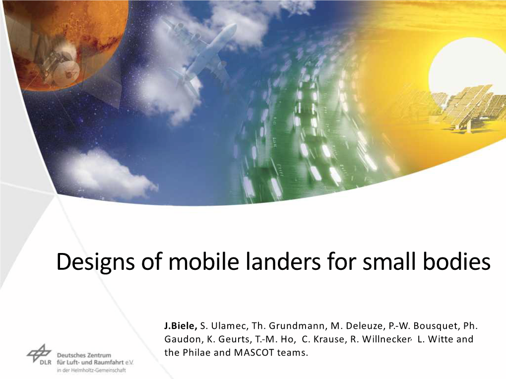 Designs of Mobile Landers for Small Bodies