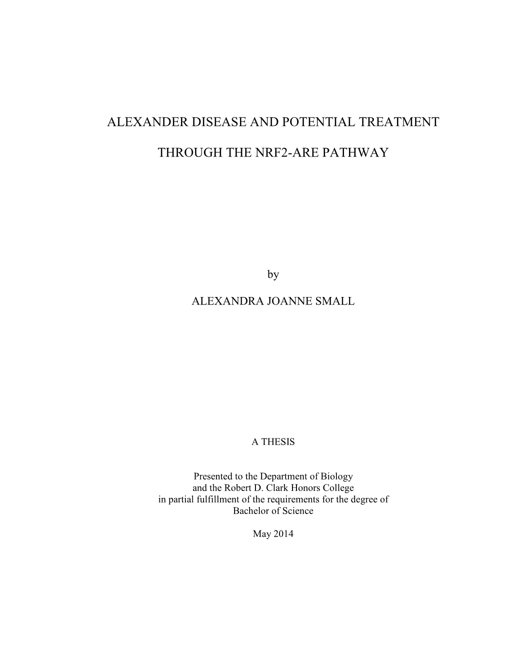 Alexander Disease and Potential Treatment