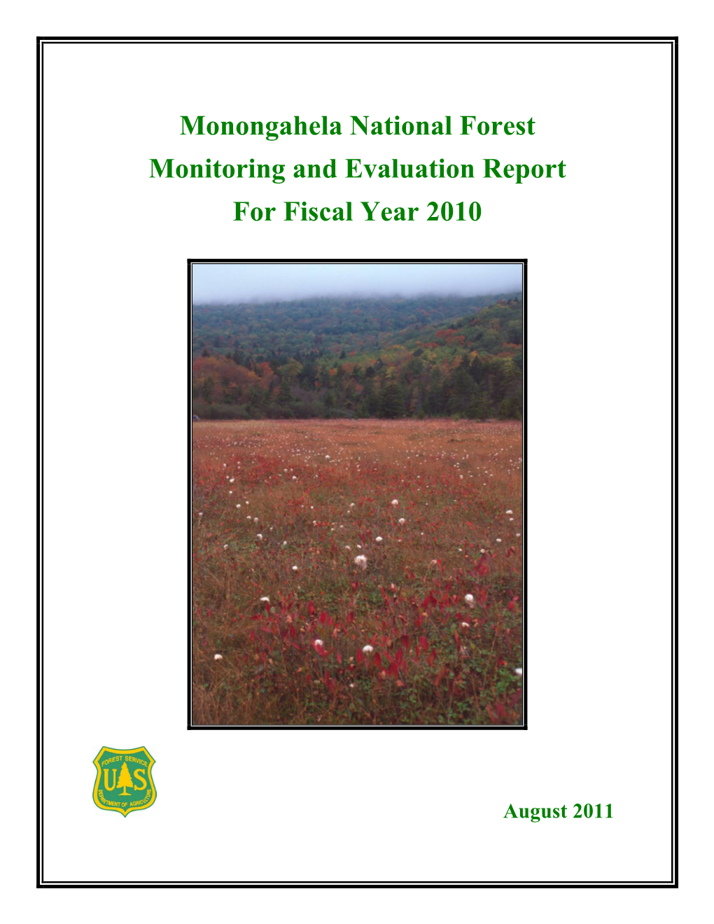 Monongahela National Forest Monitoring and Evaluation Report for Fiscal Year 2009, Mineral Resources Section, Pp